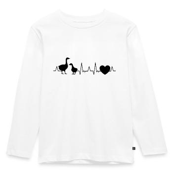 Goose Heartbeat Goose Goose Breeder Gift - Kids' Premium Longsleeve Shirt - white - Front - AI Model Kid Female (0cm)