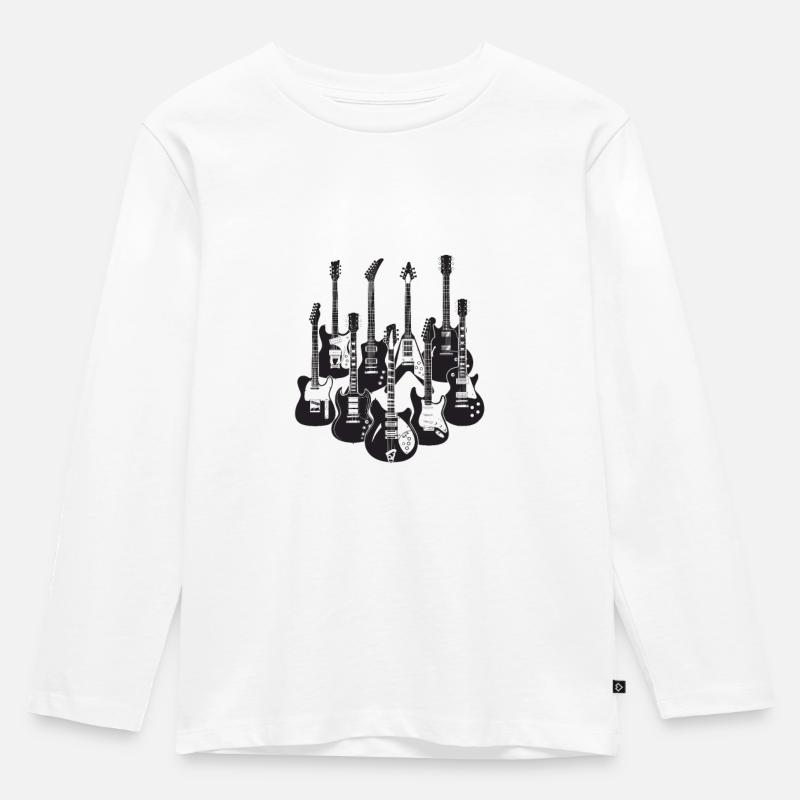 Das Leben ist voller wichtiger Entscheidungen E-Gitarre - Kinder Premium Bio Langarmshirt - Weiß