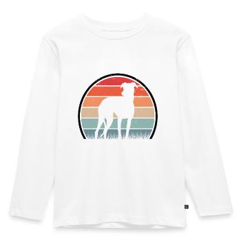 Whippet Retro Windhund Vintage Sighthound - Kinder Premium Bio Langarmshirt - Weiß - Vorne - AI Model Kid Female (0cm)