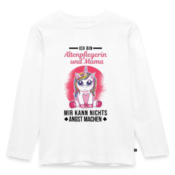 Altenpflegerin und Mama Altenheim - Kinder Premium Bio Langarmshirt - Weiß - Vorne - AI Model Kid Female (0cm)