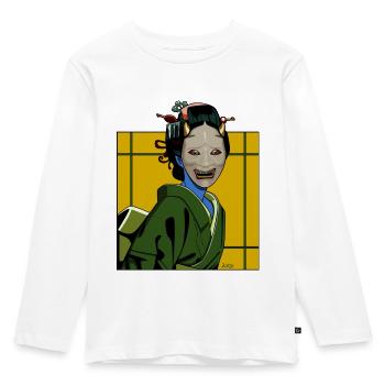 Geisha demon - Kids' Premium Longsleeve Shirt - white - Front - AI Model Kid Female (0cm)