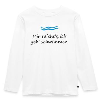 Mir reichts geh schwimmen Sommerferien Schwimmer - Kinder Premium Bio Langarmshirt - Weiß - Vorne - AI Model Kid Female (0cm)