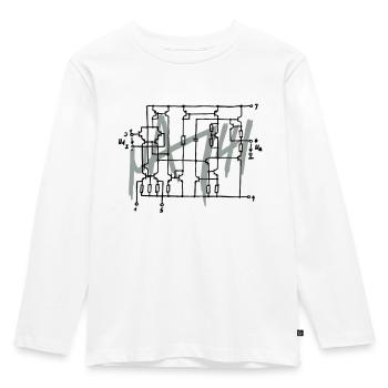 uA741 operational amplifier circuit diagram - Kids' Premium Longsleeve Shirt - white - Front - AI Model Kid Female (0cm)