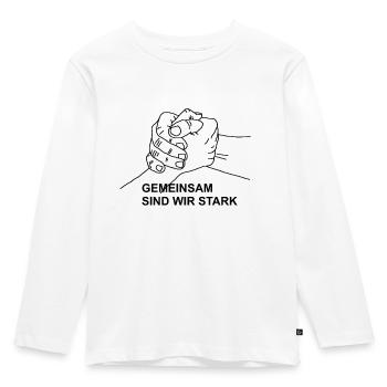 Gemeinsam sind wir stark - Kinder Premium Bio Langarmshirt - Weiß - Vorne - AI Model Kid Female (0cm)