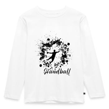 Funny Handball,Handball,Handballer,Handballer, - Kids' Premium Longsleeve Shirt - white - Front - AI Model Kid Female (0cm)
