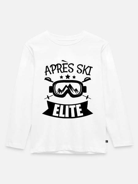 apres ski elite 4 - Kinder Premium Bio Langarmshirt - Weiß