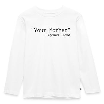 Deine Mutter Sigmund Freud - Kinder Premium Bio Langarmshirt - Weiß - Vorne - AI Model Kid Female (0cm)