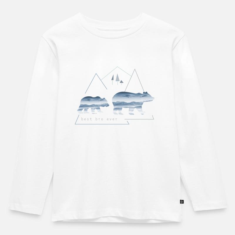 Best bro ever Bester Bruder Großer Bruder - Kinder Premium Bio Langarmshirt - Weiß