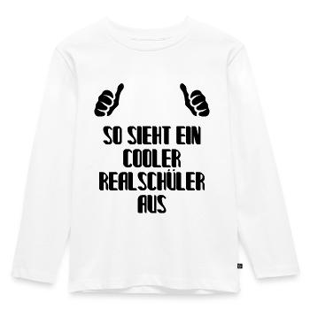 So Sieht Ein Cooler Realschüler Aus Realschule - Kinder Premium Bio Langarmshirt - Weiß - Vorne - AI Model Kid Female (0cm)