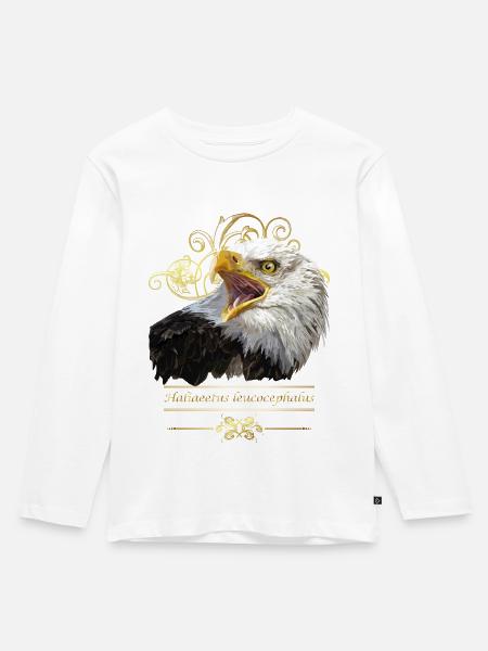 Weißkopfseeadler - Kinder Premium Bio Langarmshirt - Weiß