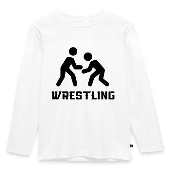 Wrestling - Kids' Premium Longsleeve Shirt - white - Front - AI Model Kid Female (0cm)