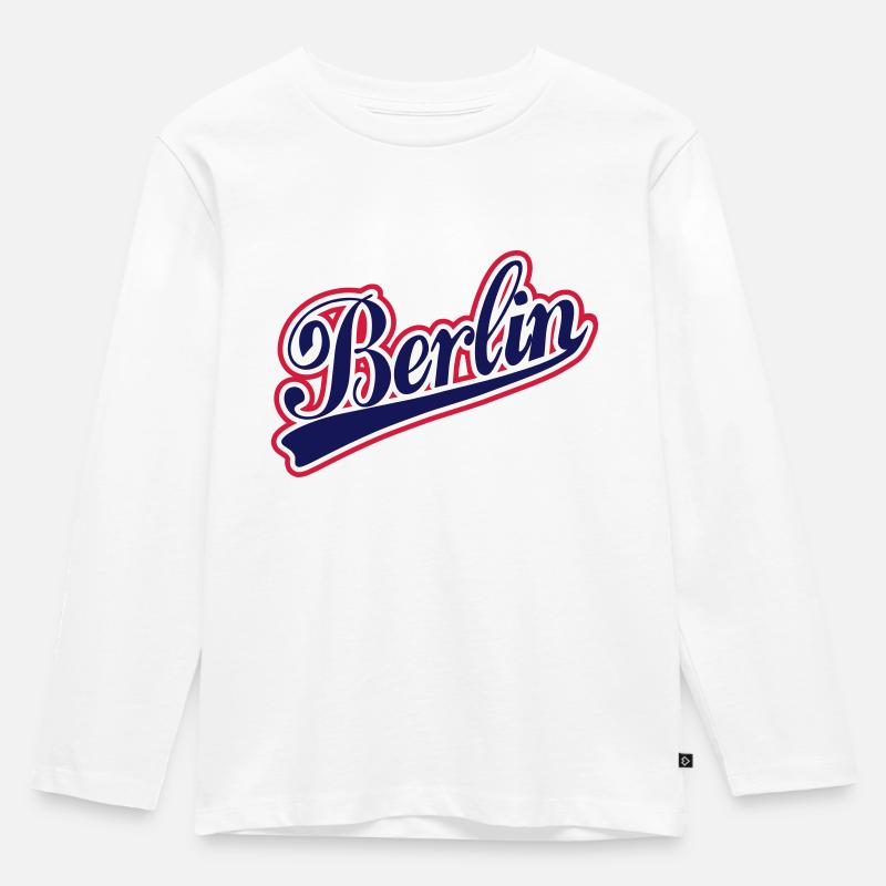 Berlin - Kinder Premium Bio Langarmshirt - Weiß