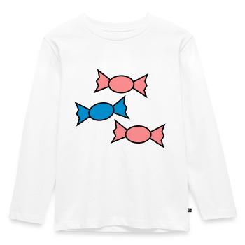 Dulces - Camiseta ecológica prémium de manga larga para niños - blanco - delante - AI Model Kid Female (0cm)