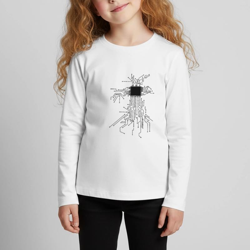 CPU Technik Nerd Computerchip Programmierer Kinder Premium Bio Langarmshirt