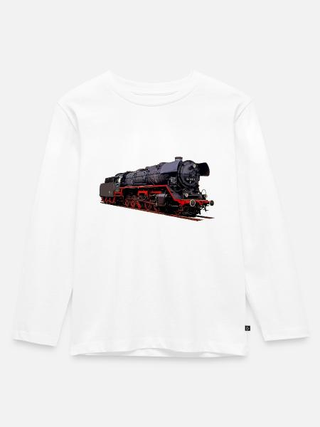 Dampflok BR 44 1486 - Kinder Premium Bio Langarmshirt - Weiß