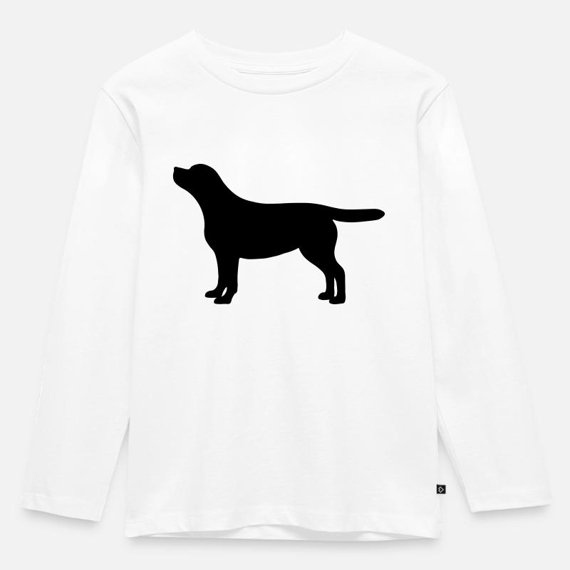 Labrador Silhouette - Kinder Premium Bio Langarmshirt - Weiß
