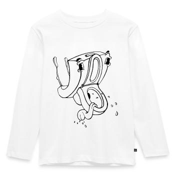 Crazy Toilet - Kinder Premium Bio Langarmshirt - Weiß - Vorne - AI Model Kid Female (0cm)
