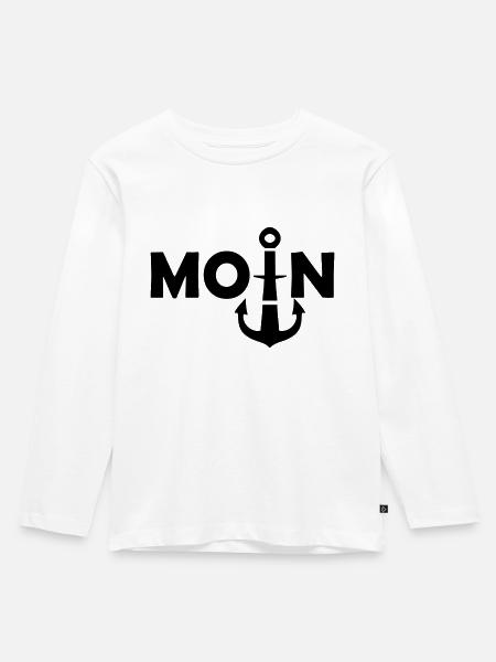 moin - Kinder Premium Bio Langarmshirt - Weiß