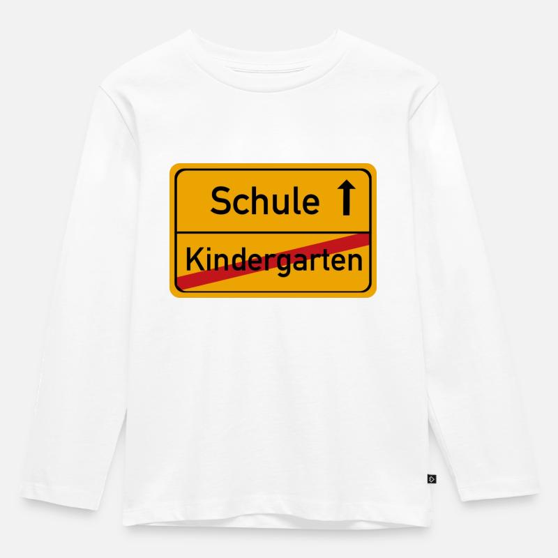 Schulbeginn - Kinder Premium Bio Langarmshirt - Weiß
