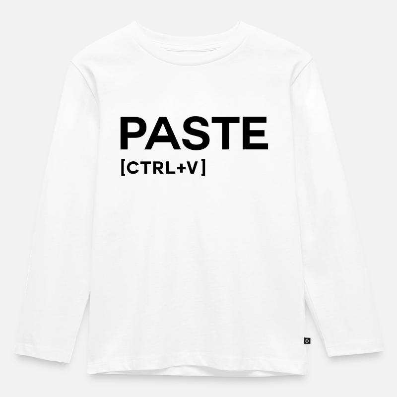 PASTE CTRL BLACK - Kids' Premium Longsleeve Shirt - white