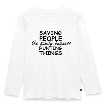 supernatural / saving people hunting things - Kinder Premium Bio Langarmshirt - Weiß - Vorne - AI Model Kid Female (0cm)