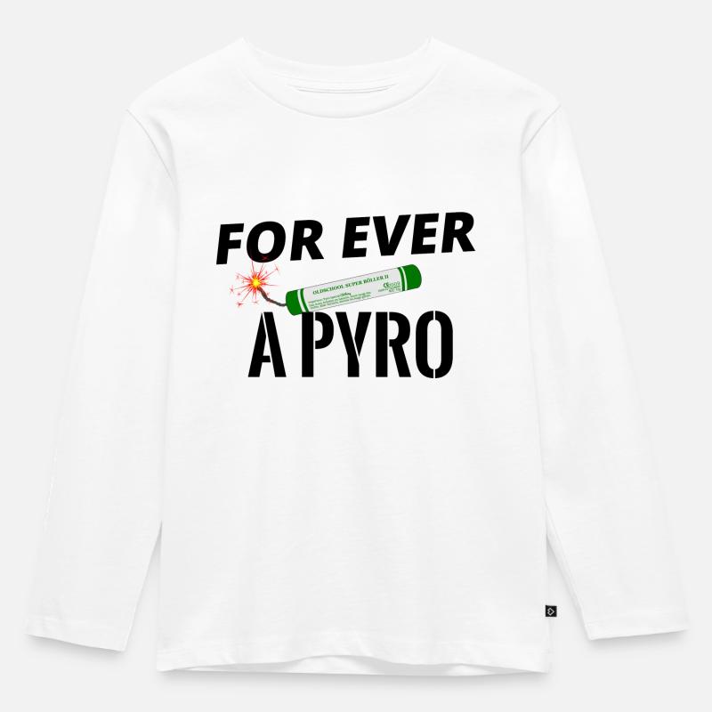 Pyrotechnik Pyro for ever - Kinder Premium Bio Langarmshirt - Weiß