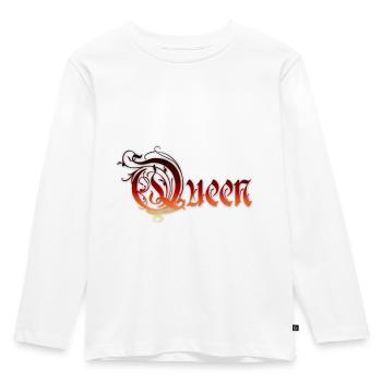 Queen - Kinder Premium Bio Langarmshirt - Weiß - Vorne - AI Model Kid Female (0cm)