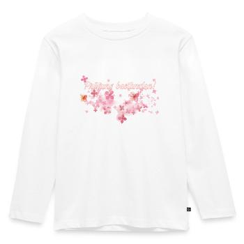 Prüfung bestanden! - Kinder Premium Bio Langarmshirt - Weiß - Vorne - AI Model Kid Female (0cm)