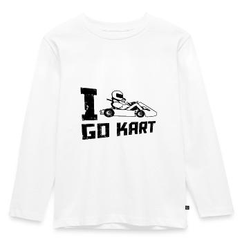 go Kart - Kids' Premium Longsleeve Shirt - white - Front - AI Model Kid Female (0cm)