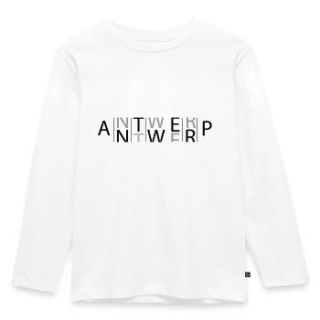 ANTWERP-Gitter - Kinder Premium Bio Langarmshirt - Weiß - Vorne - AI Model Kid Female (0cm)