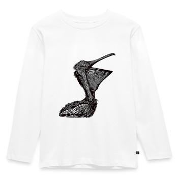 Vintage Pelican Seabird - Kids' Premium Longsleeve Shirt - white - Front - AI Model Kid Female (0cm)