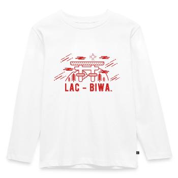 BIWA LAKE - Kids' Premium Longsleeve Shirt - white - Front - AI Model Kid Female (0cm)