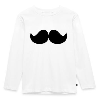 Schnurrbart - Kinder Premium Bio Langarmshirt - Weiß - Vorne - AI Model Kid Female (0cm)
