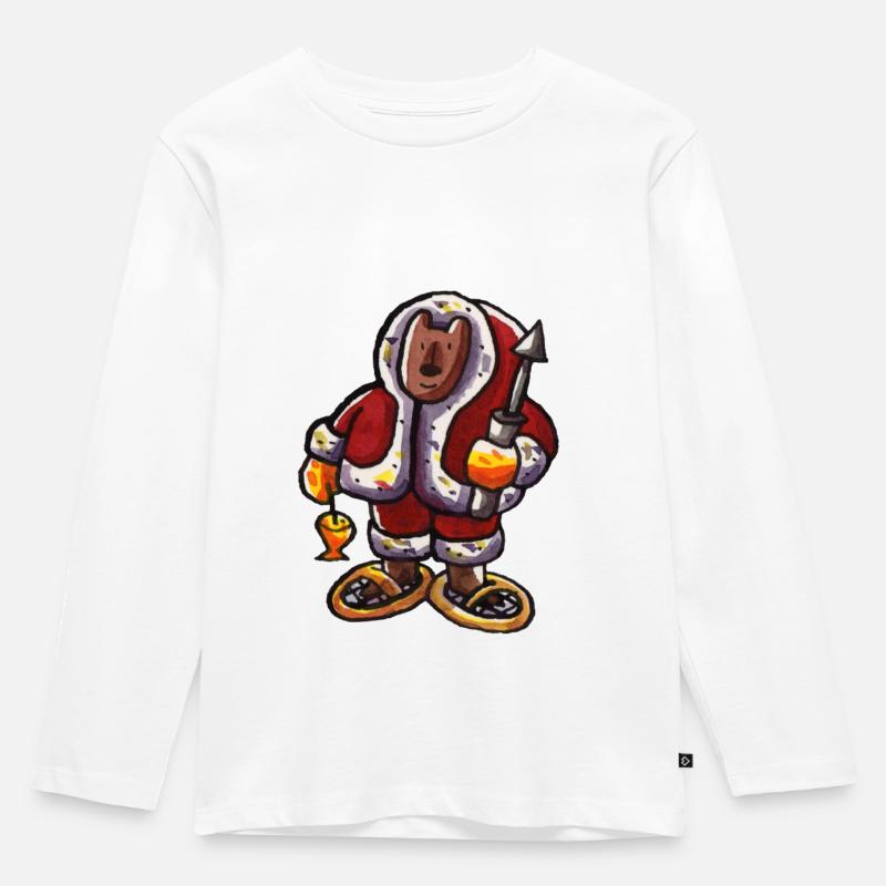 der Eskimo - Kinder Premium Bio Langarmshirt - Weiß