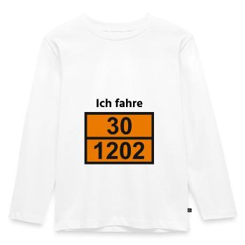 Ich fahre Diesel - Gefahrgut Geschenk - Kinder Premium Bio Langarmshirt - Weiß - Vorne - AI Model Kid Female (0cm)