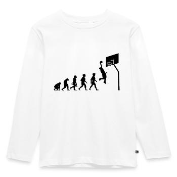 Evolution basketball netball player sport - Kids' Premium Longsleeve Shirt - white - Front - AI Model Kid Female (0cm)