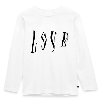 Love - Kids' Premium Longsleeve Shirt - white - Front - AI Model Kid Female (0cm)