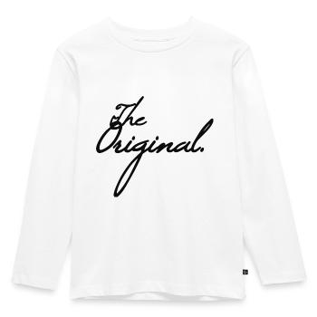 THE ORIGINAL - Kids' Premium Longsleeve Shirt - white - Front - AI Model Kid Female (0cm)