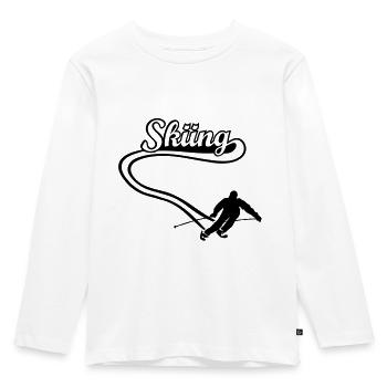 Ski skier ski resort area skiing - Kids' Premium Longsleeve Shirt - white - Front - AI Model Kid Female (0cm)