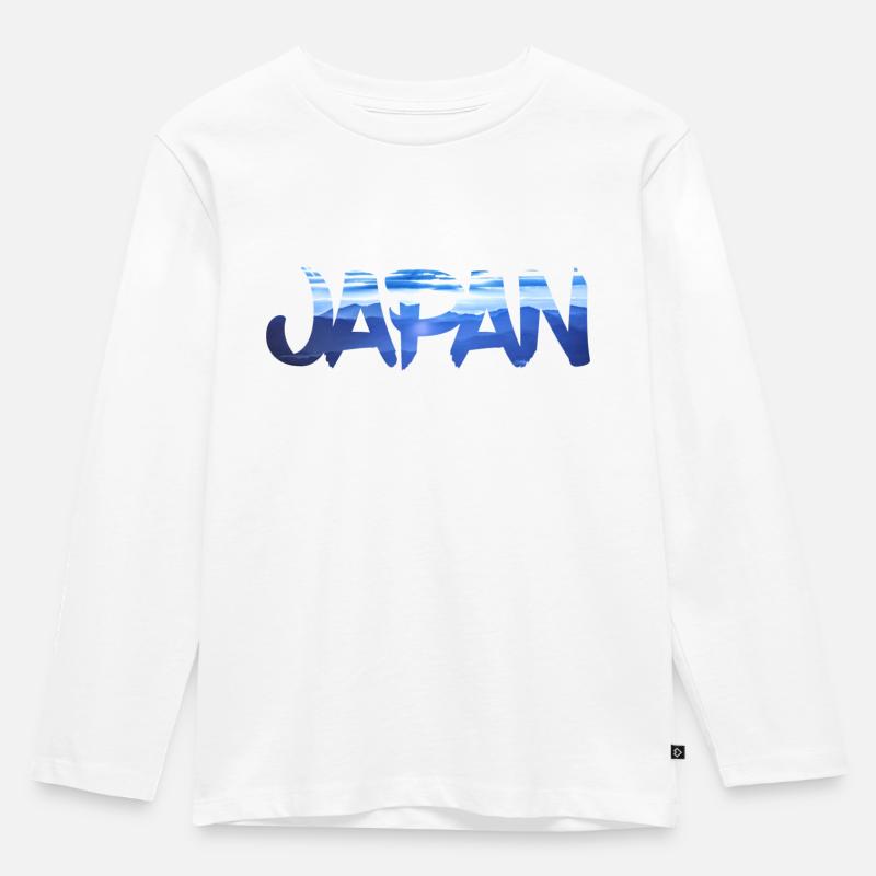Japan - Kinder Premium Bio Langarmshirt - Weiß