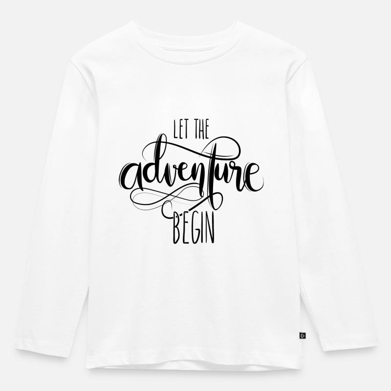 Abenteuer - Kinder Premium Bio Langarmshirt - Weiß