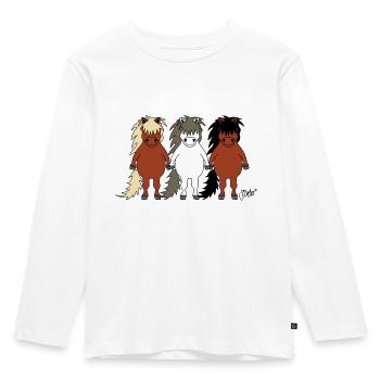 Islandpferdchen - Kinder Premium Bio Langarmshirt - Weiß - Vorne - AI Model Kid Female (0cm)