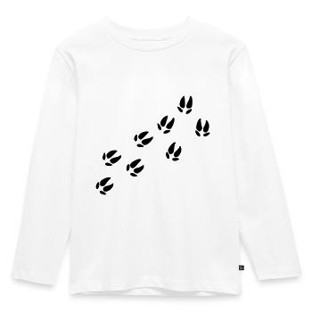 Pfoten - Spuren - Kinder Premium Bio Langarmshirt - Weiß - Vorne - AI Model Kid Female (0cm)