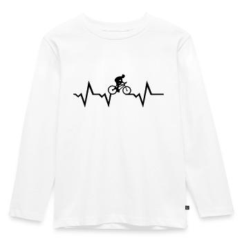 Herzschlag und Radfahrer, radfahren - Kinder Premium Bio Langarmshirt - Weiß - Vorne - AI Model Kid Female (0cm)