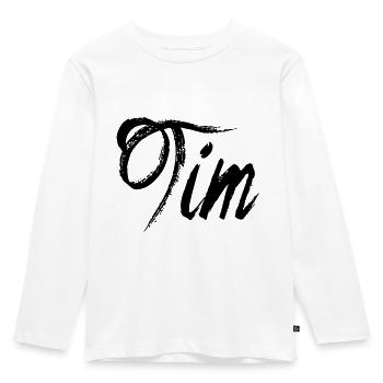 Tim - Kinder Premium Bio Langarmshirt - Weiß - Vorne - AI Model Kid Female (0cm)