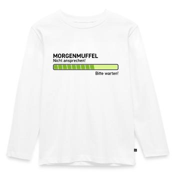 Morgenmuffel nicht ansprechen ausschlafen zu früh - Kinder Premium Bio Langarmshirt - Weiß - Vorne - AI Model Kid Female (0cm)