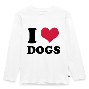 J'adore les chiens - T-shirt manches longues Premium Enfant - blanc - Devant - AI Model Kid Female (0cm)