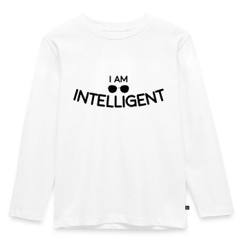I am intelligent - Kids' Premium Longsleeve Shirt - white - Front - AI Model Kid Female (0cm)