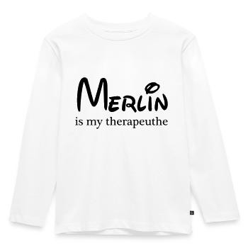 Merlin is my therapeuthe - Kids' Premium Longsleeve Shirt - white - Front - AI Model Kid Female (0cm)