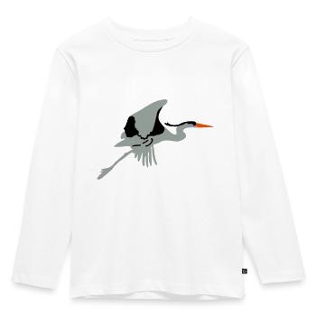 Reiher - Kinder Premium Bio Langarmshirt - Weiß - Vorne - AI Model Kid Female (0cm)